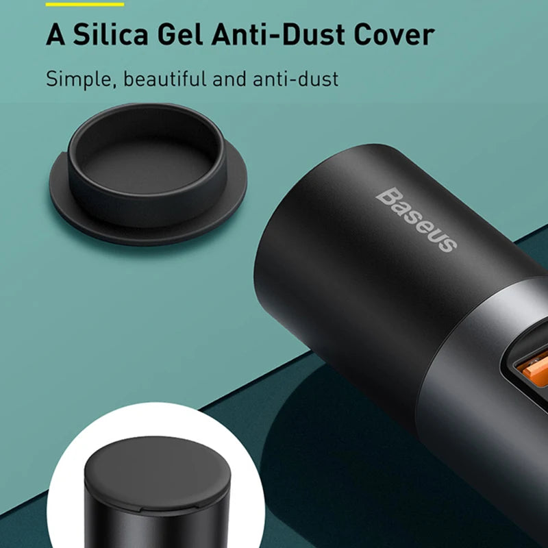 Baseus 120W Car Charger | QC4.0 + PD 3.0 Fast Charging | Dual USB Type-C Adapter
