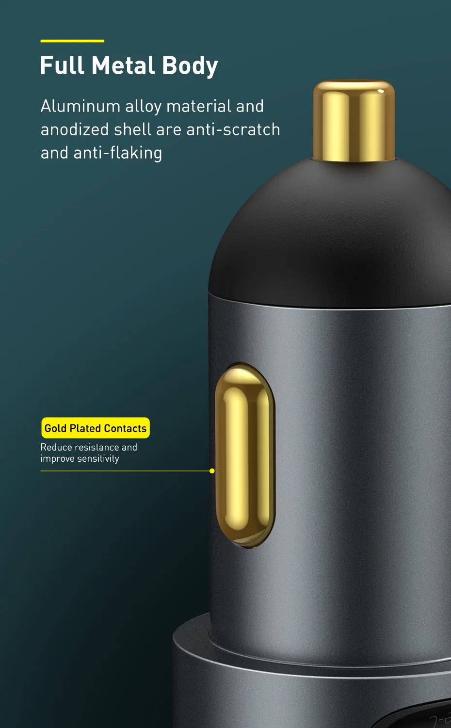 Baseus 120W Car Charger | QC4.0 + PD 3.0 Fast Charging | Dual USB Type-C Adapter