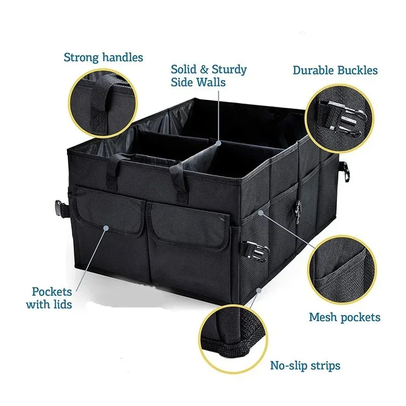 Car Trunk Organizer – Large Capacity, Foldable & Durable Storage Box for Cars, SUVs & Trucks