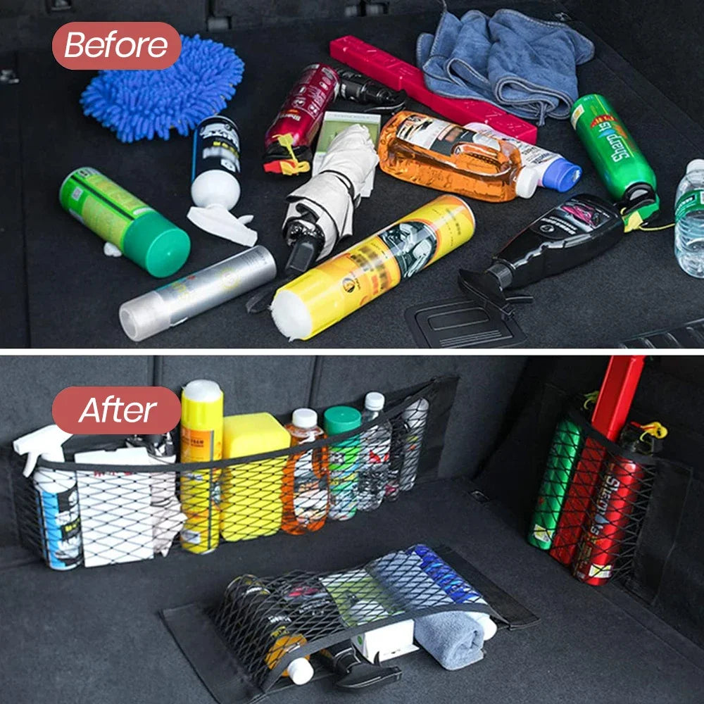 Universal Car Trunk Storage Net – Stretchable Elastic Organizer