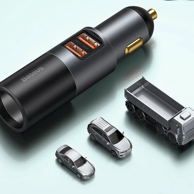 Baseus 120W Car Charger | QC4.0 + PD 3.0 Fast Charging | Dual USB Type-C Adapter