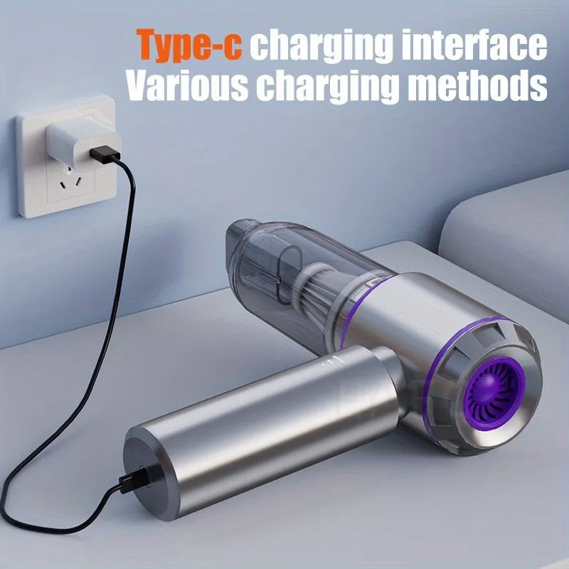 Portable High-Power Car Vacuum Cleaner – Wireless & Rechargeable