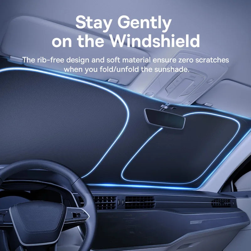 Baseus DT1 Car Sunshade – Foldable Windshield Cover, UV Protection, Keeps Car Cooler