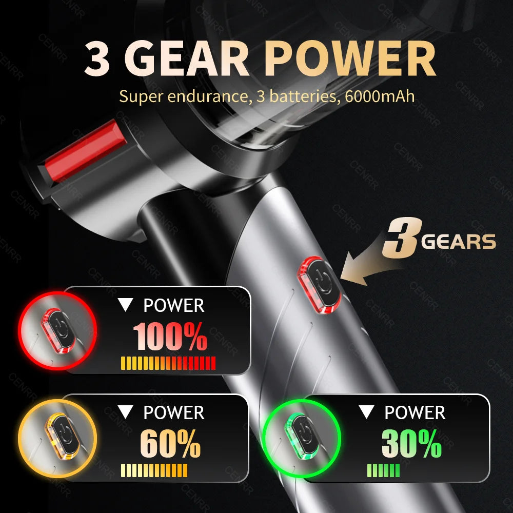 SwiftVac™ 998000PA Cordless Car Vacuum Cleaner – Powerful, Portable & Rechargeable