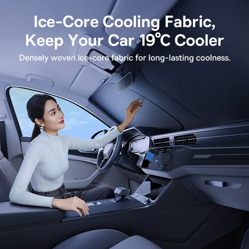Baseus DT1 Car Sunshade – Foldable Windshield Cover, UV Protection, Keeps Car Cooler