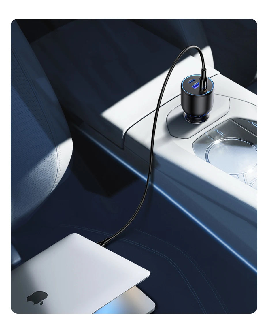 UGREEN 130W USB-C Car Charger – Fast Charging Adapter QC4.0 + PD3.0 for Phones, Laptops & Tablets
