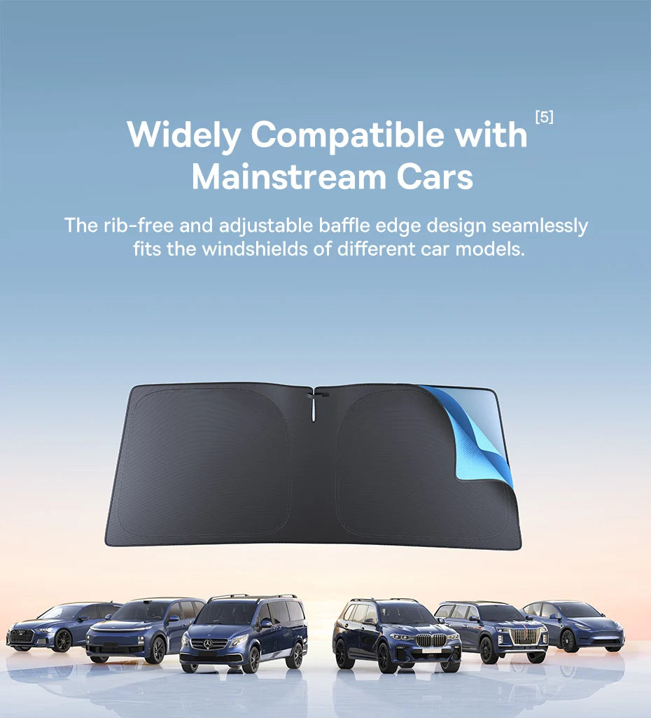 Baseus DT1 Car Sunshade – Foldable Windshield Cover, UV Protection, Keeps Car Cooler